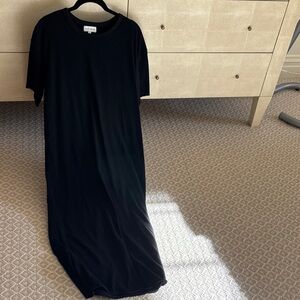 Olive & Tuesday black terry T-Shirt maxi dress